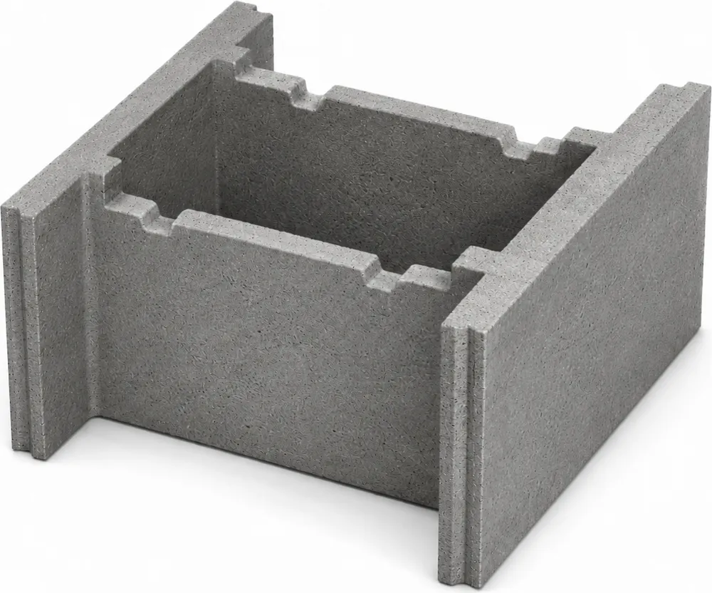 Бетонний блок незнімної опалубки 500×400×200 мм